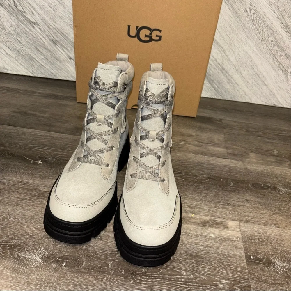 UGG | Ashton Weatherized Lace Up Boots In Cobble Grey